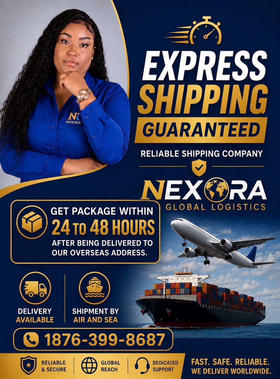 Nexora Global Logistics express shipping poster